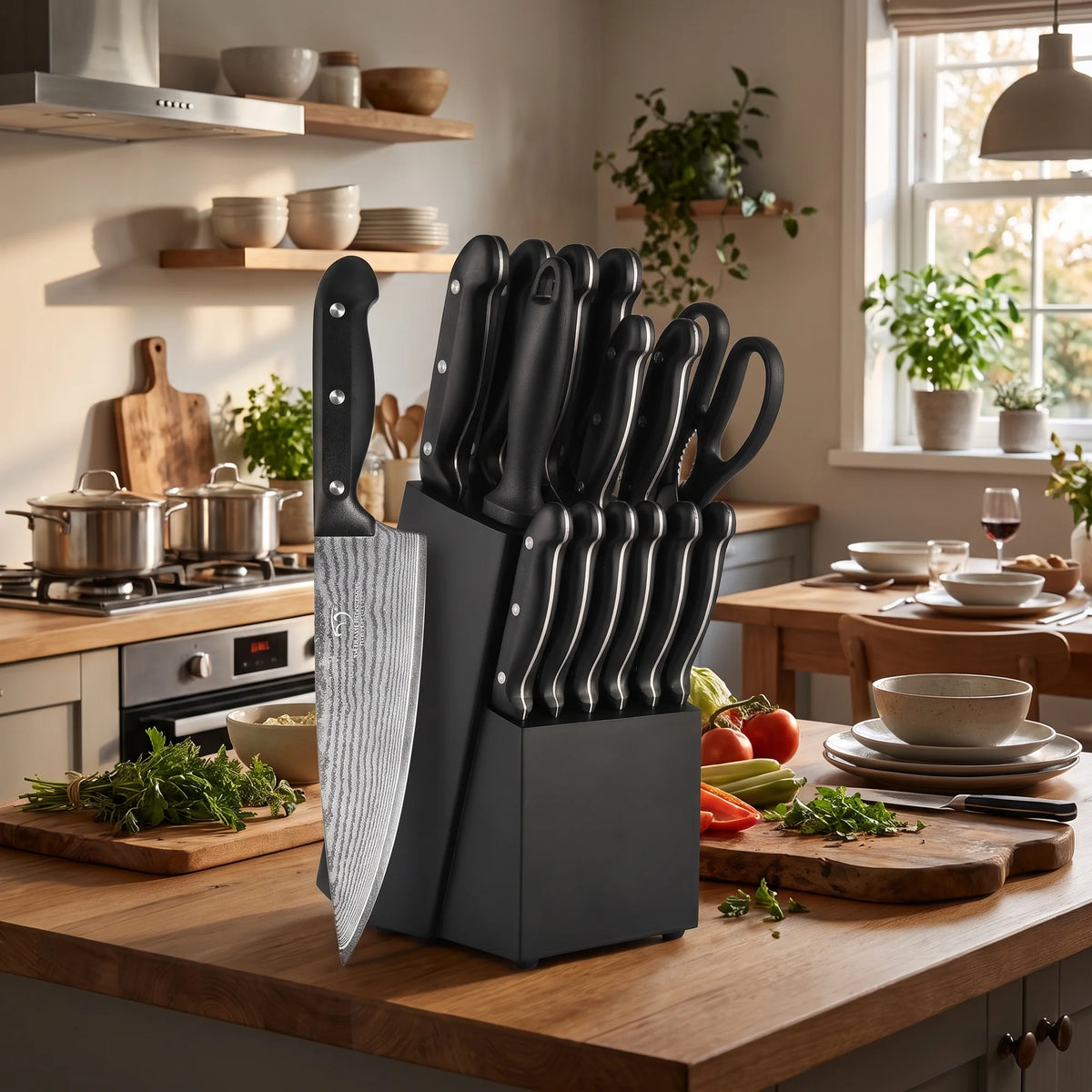 15-Piece Knife Block Set – Hochodo, in the kitchen