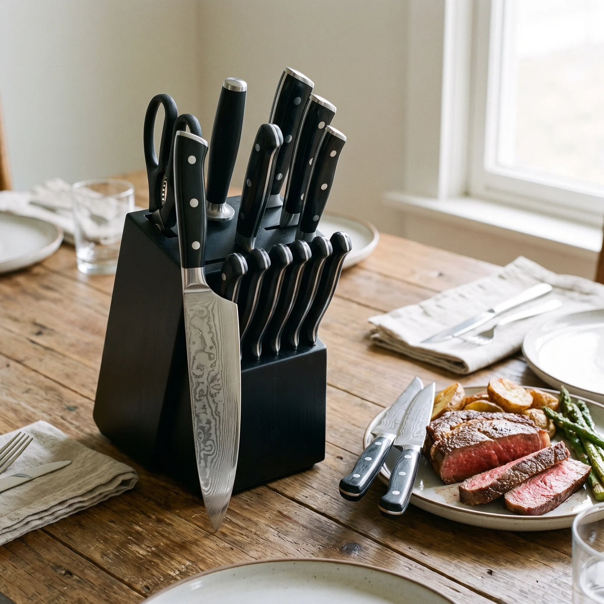 15-Piece Knife Block Set – Hochodo, in use