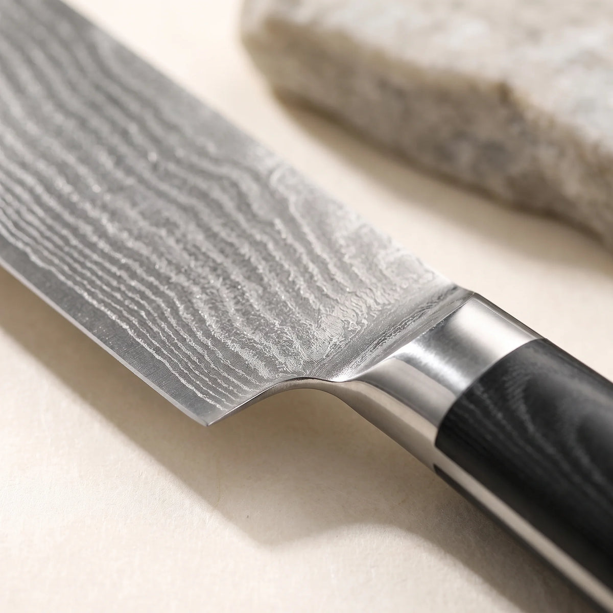 4-Piece Damascus Knife Set – Hochodo, blade and material detail