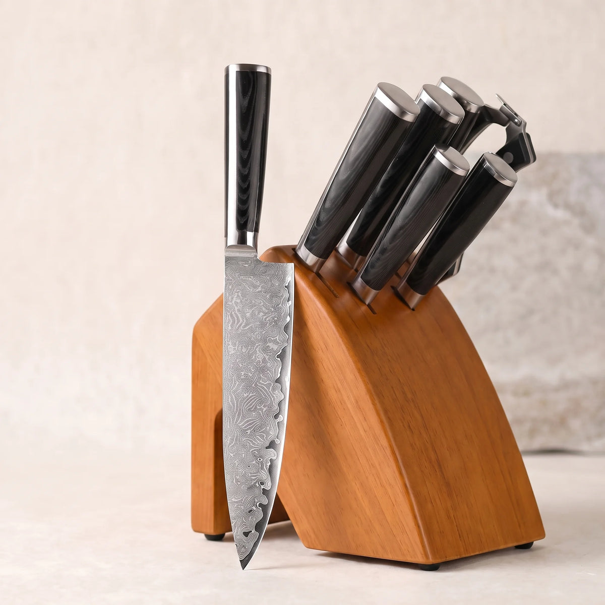 7-Piece Knife Block Set – Hochodo, three-quarter view