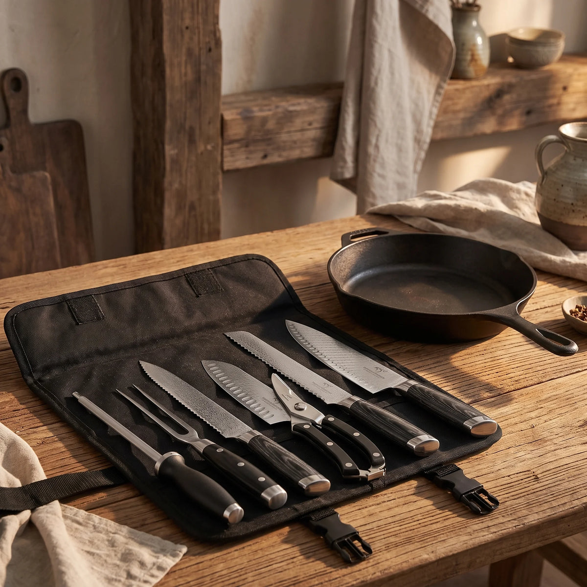 8-Piece Chef's Knife Roll Set – Hochodo, in the kitchen