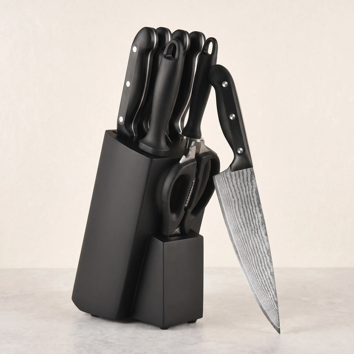 9-Piece Black Knife Block Set – Hochodo, main view