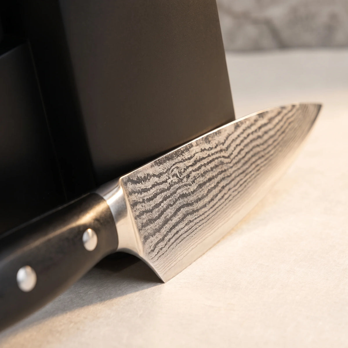 9-Piece Black Knife Block Set – Hochodo, blade and material detail