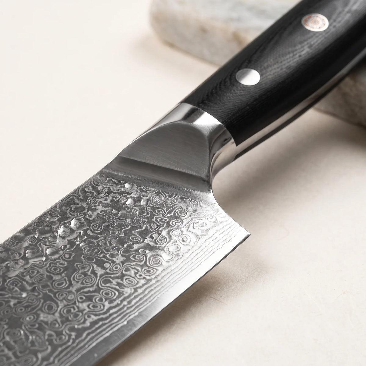 Hammered Nakiri Knife 7" – Hochodo, blade and material detail