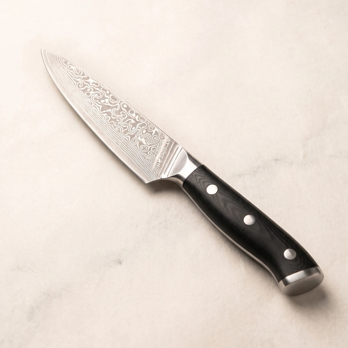 Damascus Utility Knife 4.8" – Hochodo, main view