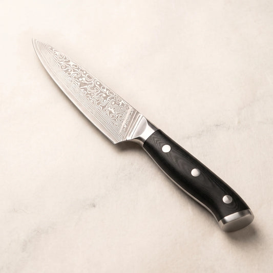 Damascus Utility Knife 4.8" – Hochodo, main view