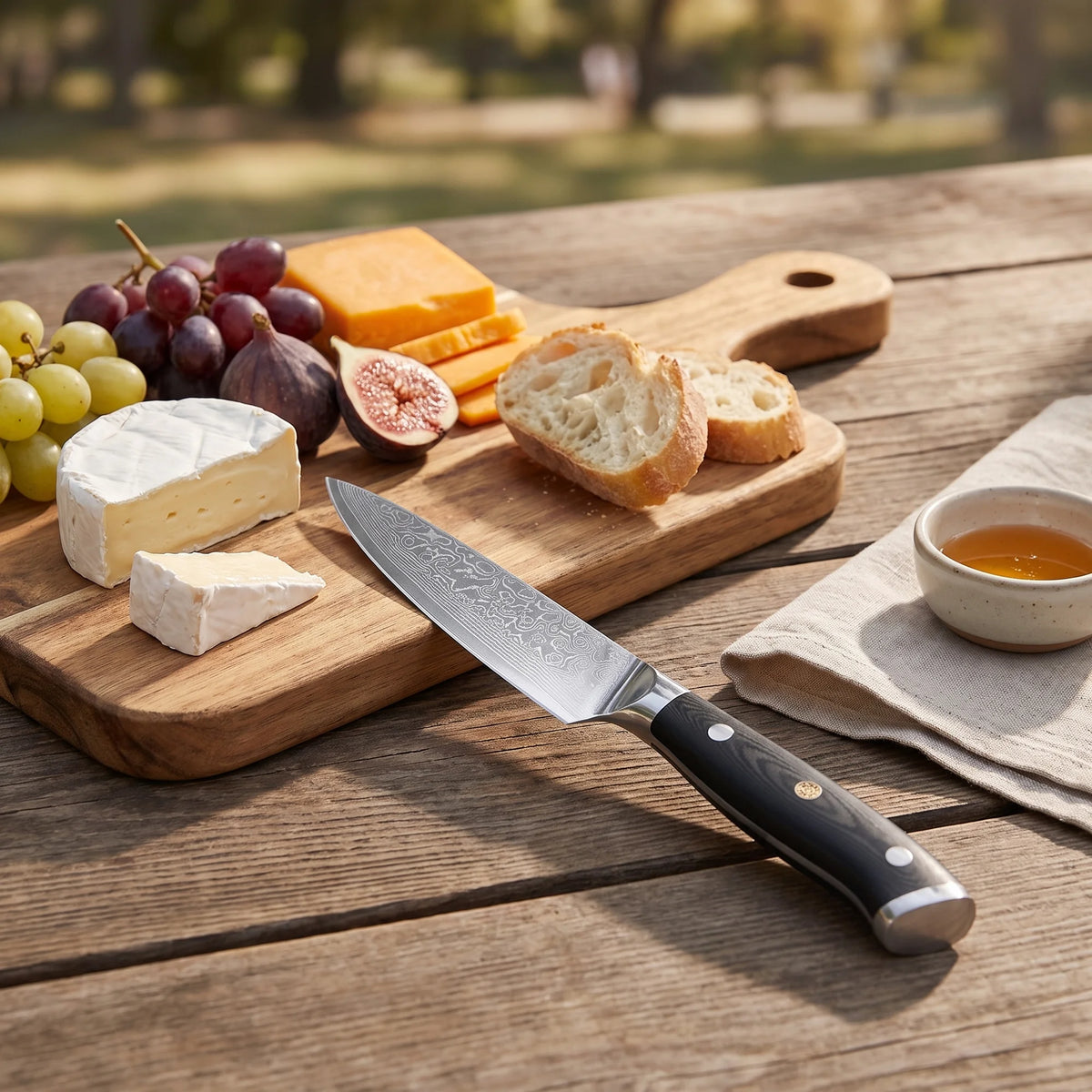 Damascus Utility Knife 4.8" – Hochodo, in the kitchen