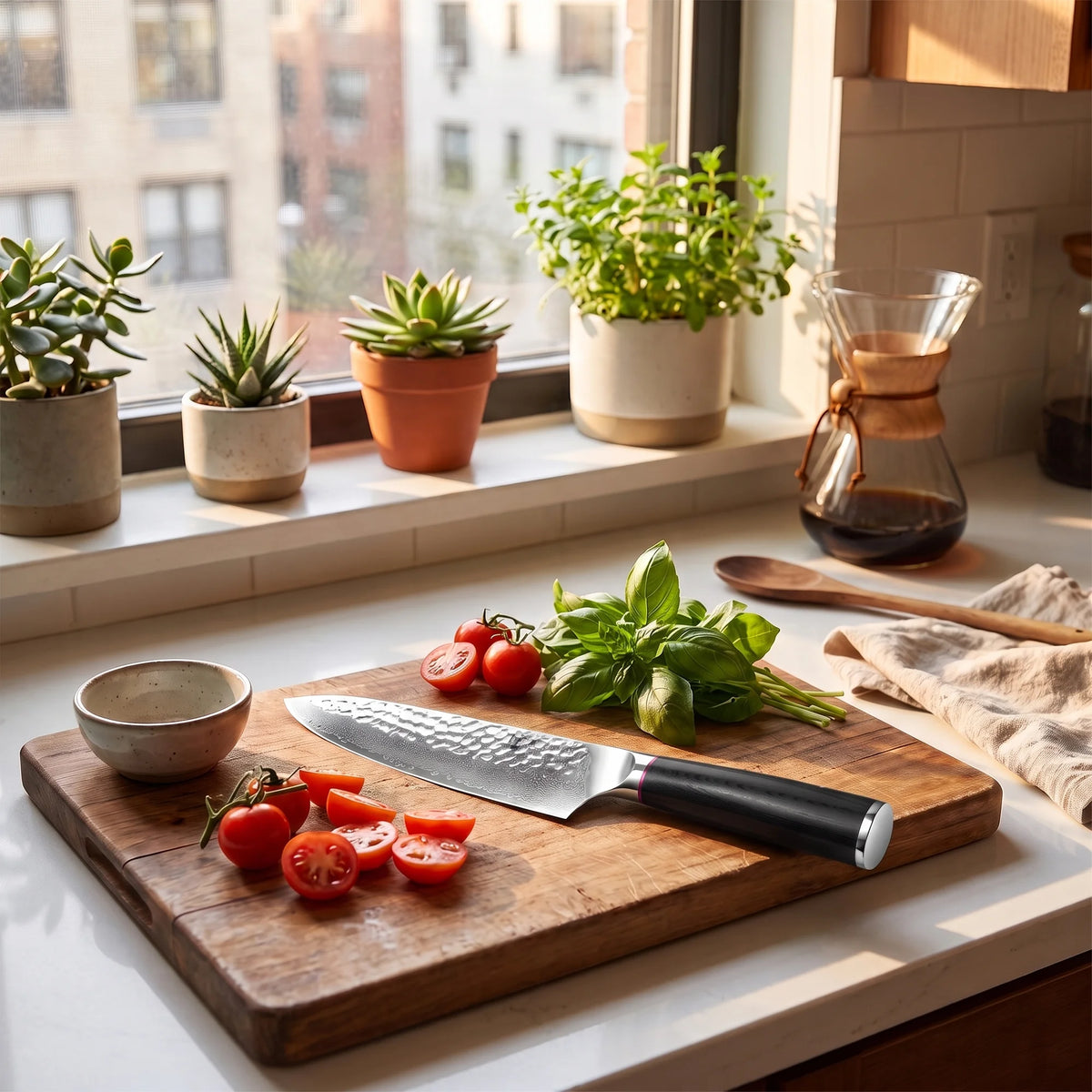 Hammered Chef Knife 7" – Hochodo, in the kitchen
