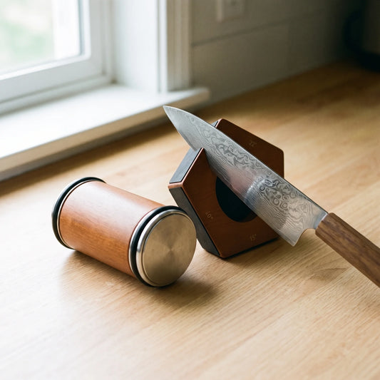 Rolling Knife Sharpener – Hochodo, in use